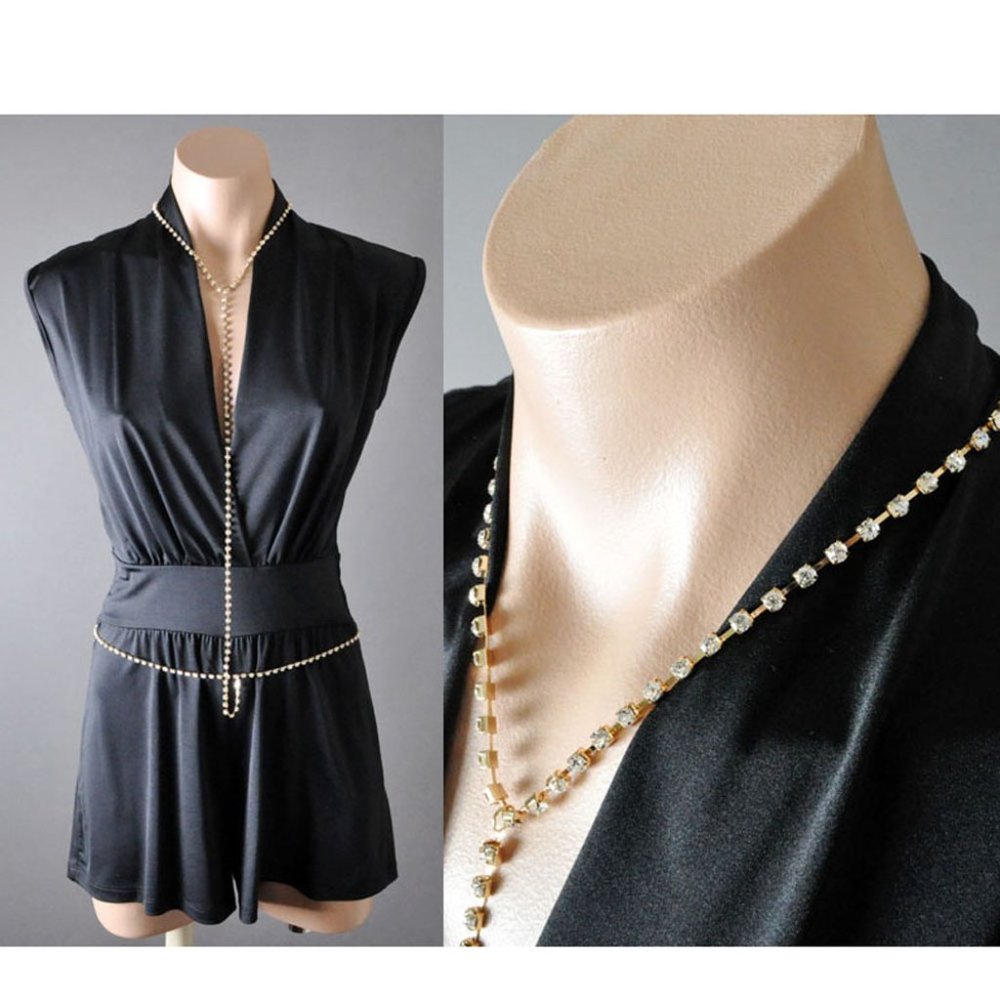 Gold Sexy Necklace Waist Rhinestone Summer Beach Jewelry Accessory Body Chain